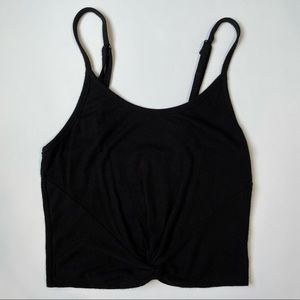 Ribbed Tied Knot Cropped Tank Top